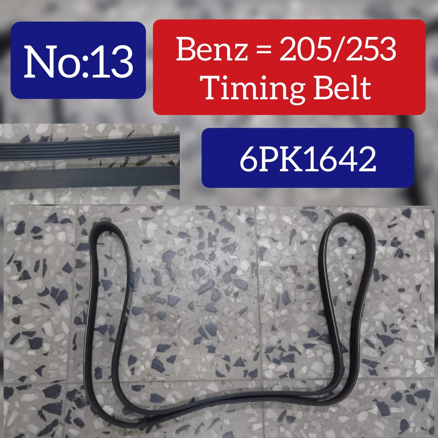 Timing Belt 6PK1642 Compatible With MERCEDES-BENZ C-CLASS (W205) & GLC (X253) Tag-BEL-13