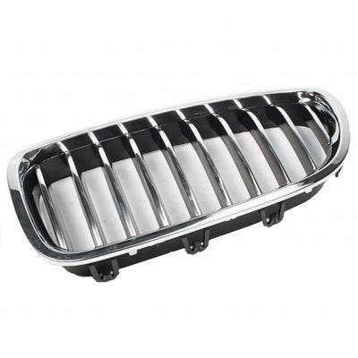 Front Chrome Kidney Grill Set (10 Lines)  Right 51137336478 & Left 51137336477 Compatible With BMW 5 Series F10 2010-2016 Tag 14