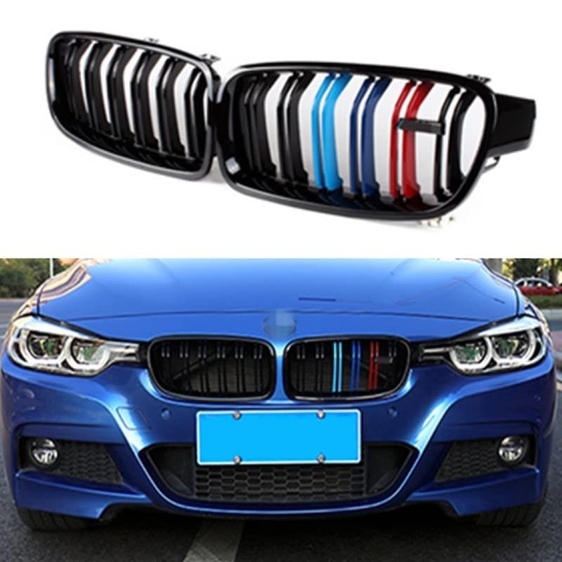 Front Bumper Grill Compatible With Bmw 3 Series F30 2012-2018 Front Bumper Grill M Colour