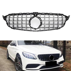 Front Bumper Grill Compatible With Mercedes Benz C Class W205 2019-2022 Front Bumper Grill W205 Grill Gtr Black Lci