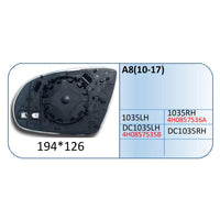 A8 Mirror Glass Compatible With Audi A8 Mirror Glass A8 2010-2017 Left 1035 LEFT
