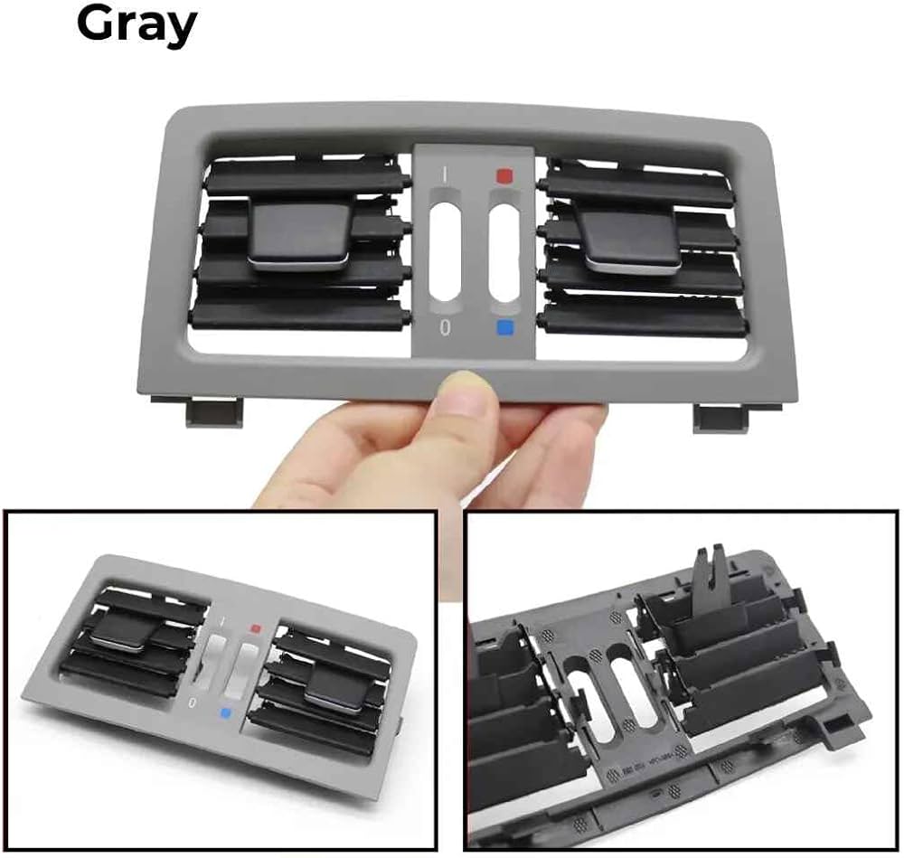 Gray Rear Dash Air Conditioner Outlet Vent/Rear AC Vent Grille 64226957976 64226957974 Compatible With BMW 5 Series For 530i 540i 2003 2004 2005 2006 2007 2008 2009