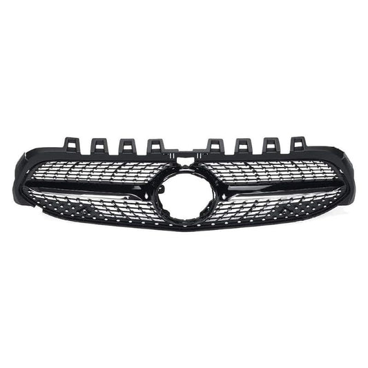 Front Bumper Grill Compatible With Mercedes Benz A Class W177 A250 A200 A45 2019-2023 Front Bumper Grill W177 Grill Diamond Black