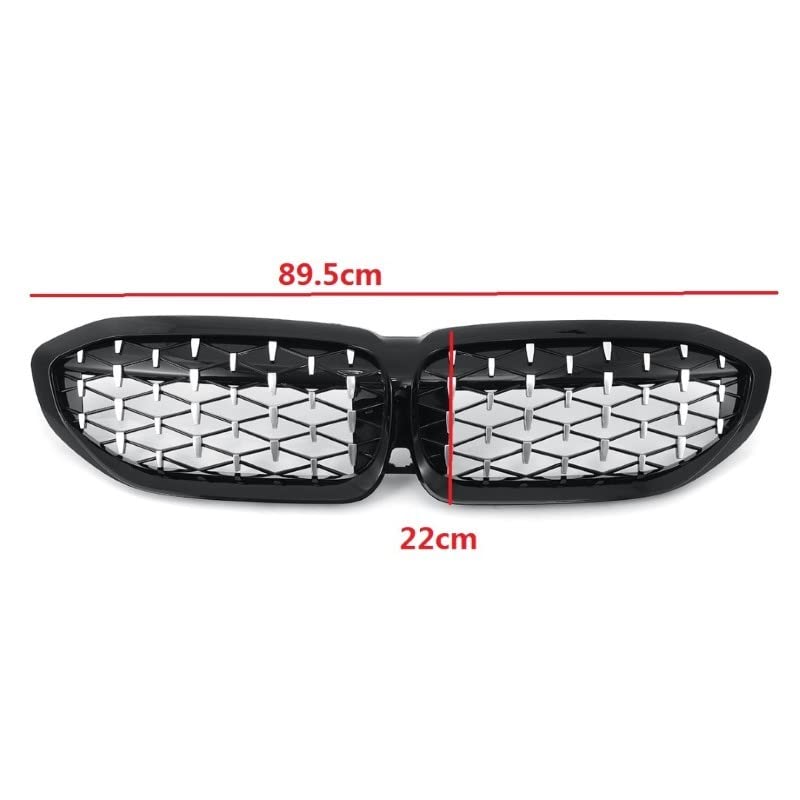Front Bumper Grill Compatible With Bmw 3 Series G20 2018-2021 Front Bumper Grill Diamond Black And Chrome