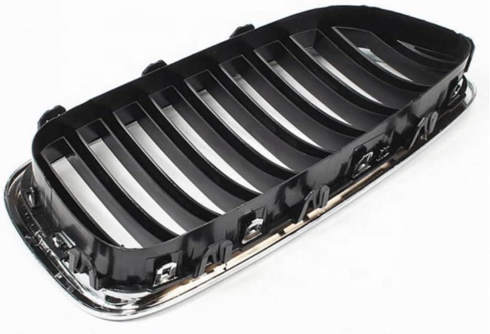 Front Chrome Kidney Grill Set (10 Lines)  Right 51137336478 & Left 51137336477 Compatible With BMW 5 Series F10 2010-2016 Tag 14