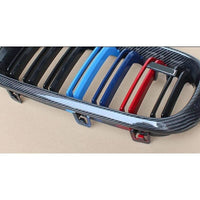 Front Bumper Grill Compatible With Bmw X5 F15 2014-2018 X6 F16 2015-2019 Front Bumper Grill Carbon Fiber Look M Colour