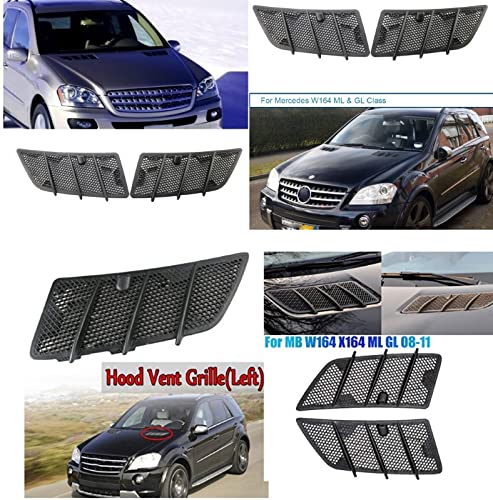 Bonnet Hood Grill Vent Compatible With Mercedes Ml W164 2008-2012 Gl W164 2008-2012 Bonnet Hood Grill Vent Left