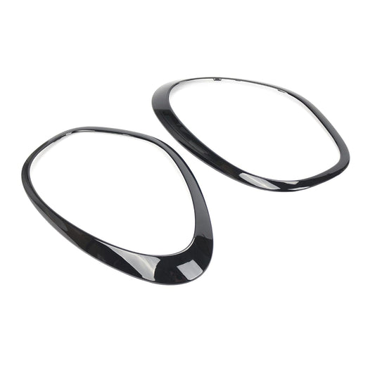 Headlight Chrome Bezel Ring Trim (Black) Left 51139801573 & Right 51139801574 Compatible With MINI COOPER R60 Tag NO.1