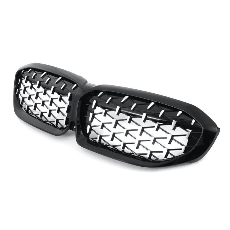 Front Bumper Grill Compatible With Bmw 3 Series G20 2018-2021 Front Bumper Grill Diamond Black And Chrome