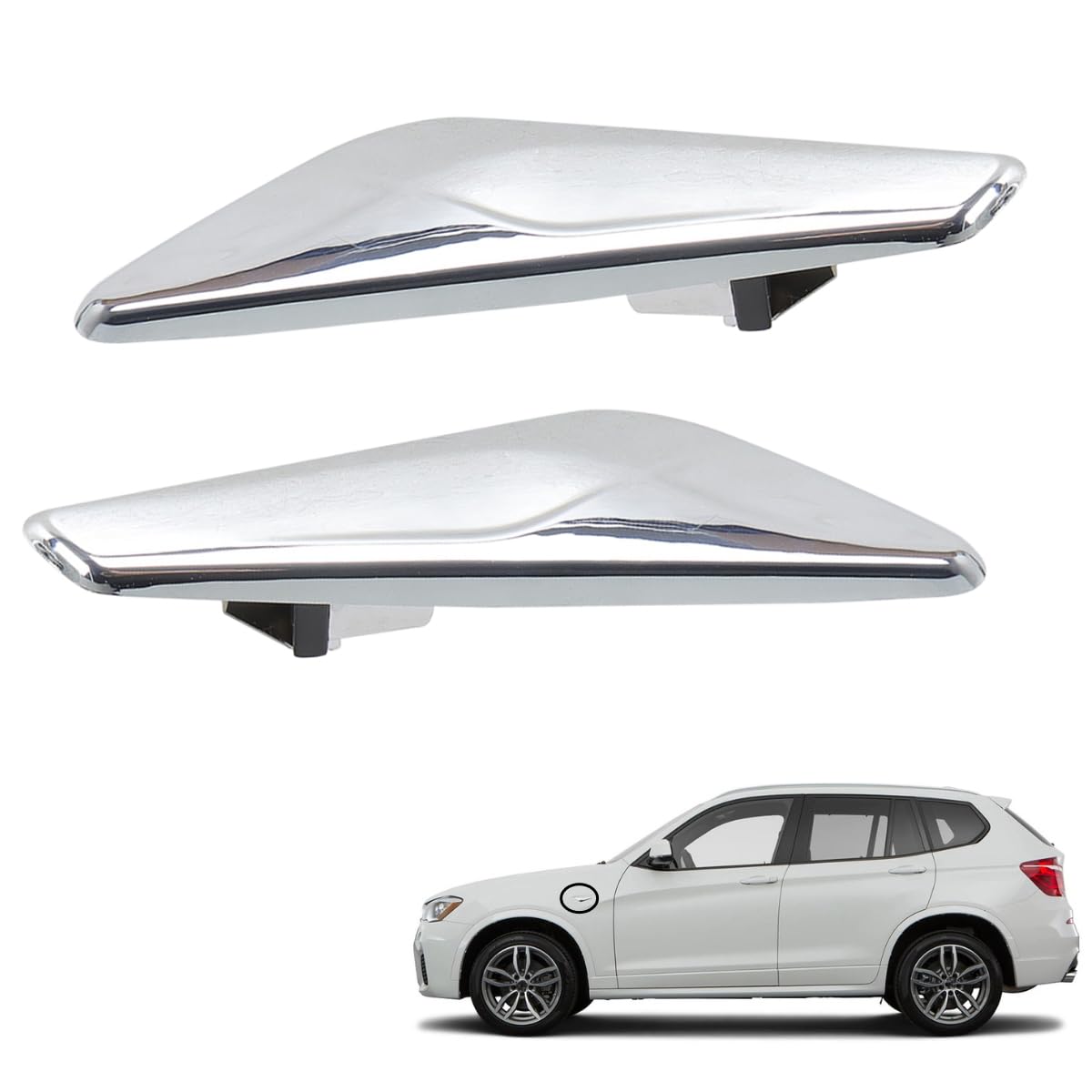 Fender Chrome Left 51117338569 & Right 51117338570 Compatible With BMW X3 (F25) (2013-2017) Tag No.66