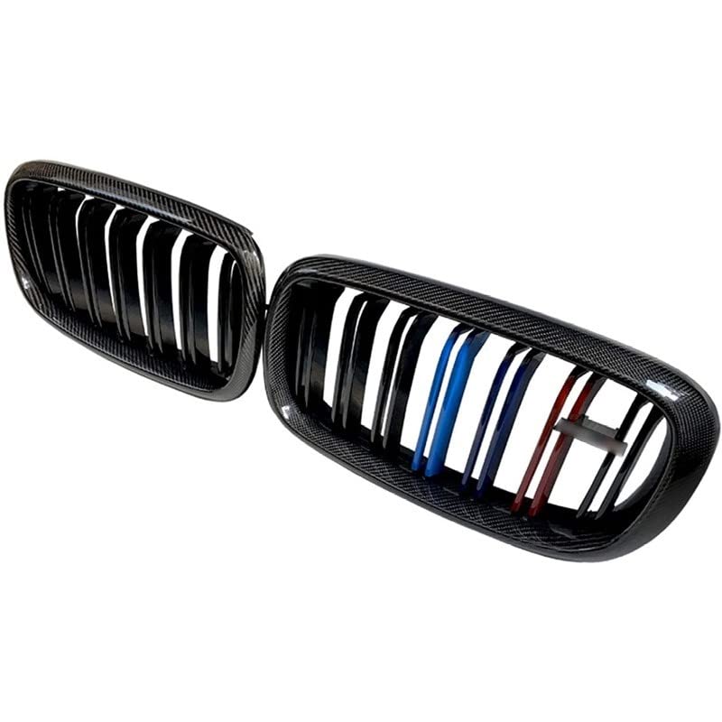 Front Bumper Grill Compatible With Bmw X5 F15 2014-2018 X6 F16 2015-2019 Front Bumper Grill Carbon Fiber Look M Colour