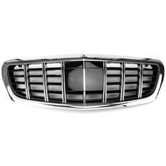 Front Bumper Grill Compatible With Mercedes S Class W222 2014-2020 Maybach Brabus Sports Gt Amg Front Bumper Panamericana Grill W222 Grill Maybach Silver