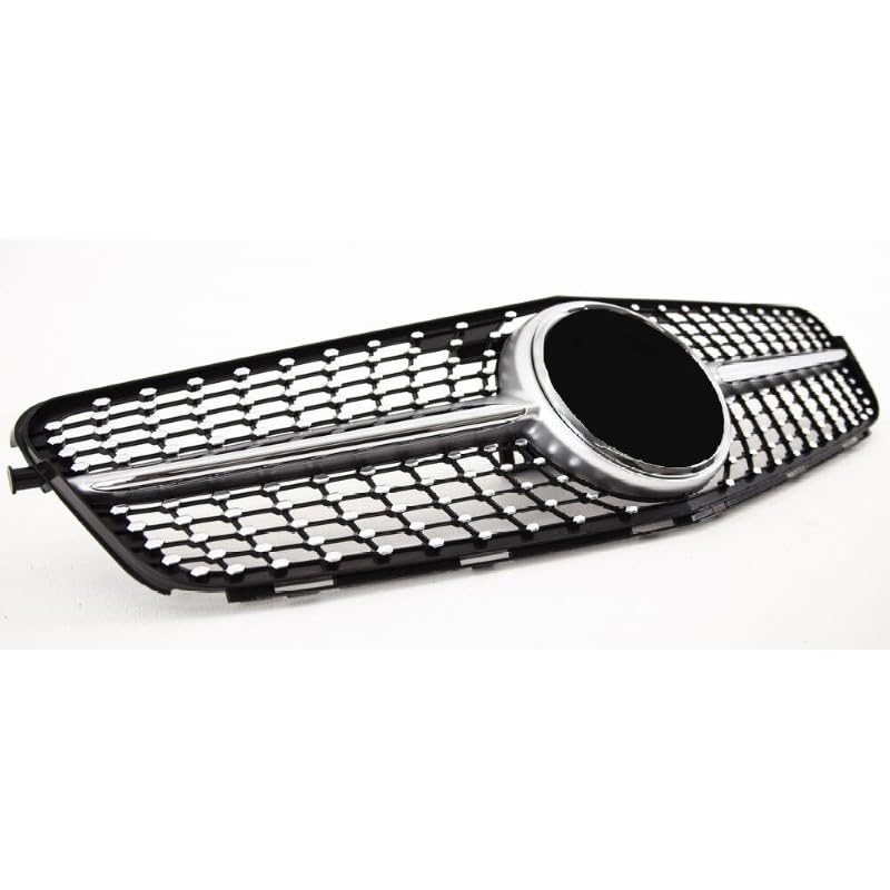 Front Bumper Grill Compatible With Mercedes Benz C Class W204 2007-2014 Front Bumper Grill W204 Grill Diamond Silver