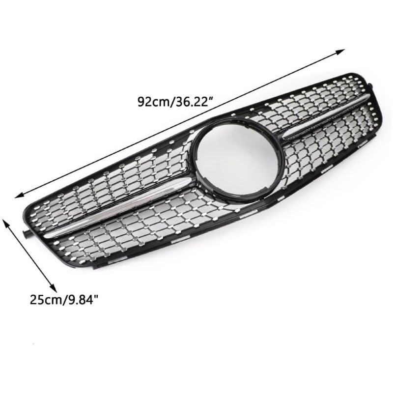 Front Bumper Grill Compatible With Mercedes Benz C Class W204 2007-2014 Front Bumper Grill W204 Grill Diamond Silver