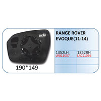 Sports Mirror Glass Compatible With Range Rover Sports Mirror Glass Range Rover Sports 2012 Range Rover Vogue 2012 Discovery 2010 Bs Right 1355 RIGHT