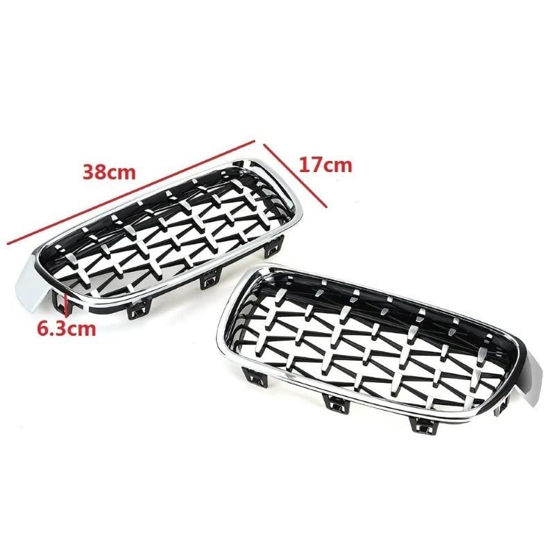 Front Bumper Grill Compatible With Bmw 3 Series F30 2012-2018 Front Bumper Grill Diamond Chrome
