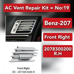 Front Right AC Conditioner Air Vent Grill Outlet Tab Clip Repair Kit 2078300200 Compatible With MERCEDES BENZ E-CLASS C207 Tag-ACR-19