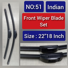 Front Wiper Blade Set (22'18 Inch) Compatible with INDIAN Tag-WBF-51