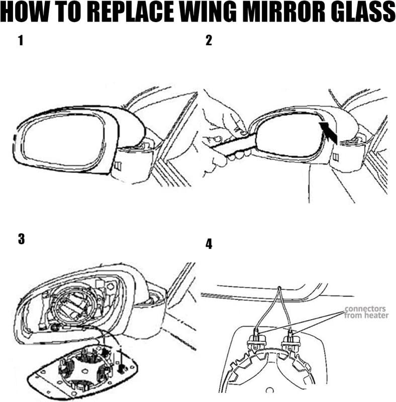 Mirror Glass Compatible With Bmw 5 Series Mirror Glass 1 Series F20 12-14 3 Series F30 12-18 5 Series F10 10-17 6 Series F12 11-16 7 Series F02 09-16 Right 1051 RIGHT