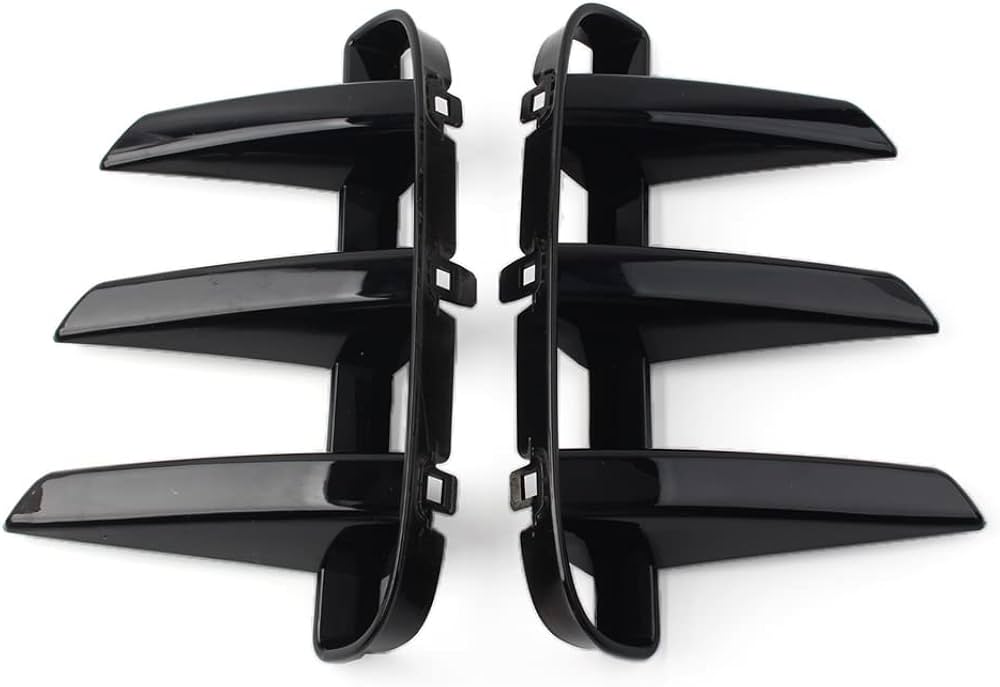 Front Bumper Grille Fog Lamp Strip (Glossy Black) Right LR142429 & Left LR142430 Compatible With Land Rover Discovery 5 L462 (2020)