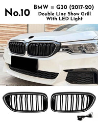 Double Line Show Grill With LED Light Compatible With BMW =  G30 (2017-20) No.10