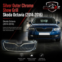 Silver Outer Chrome Show Grill 5E0853651 Compatible With Skoda Octavia (2014-2016) Tag No.83