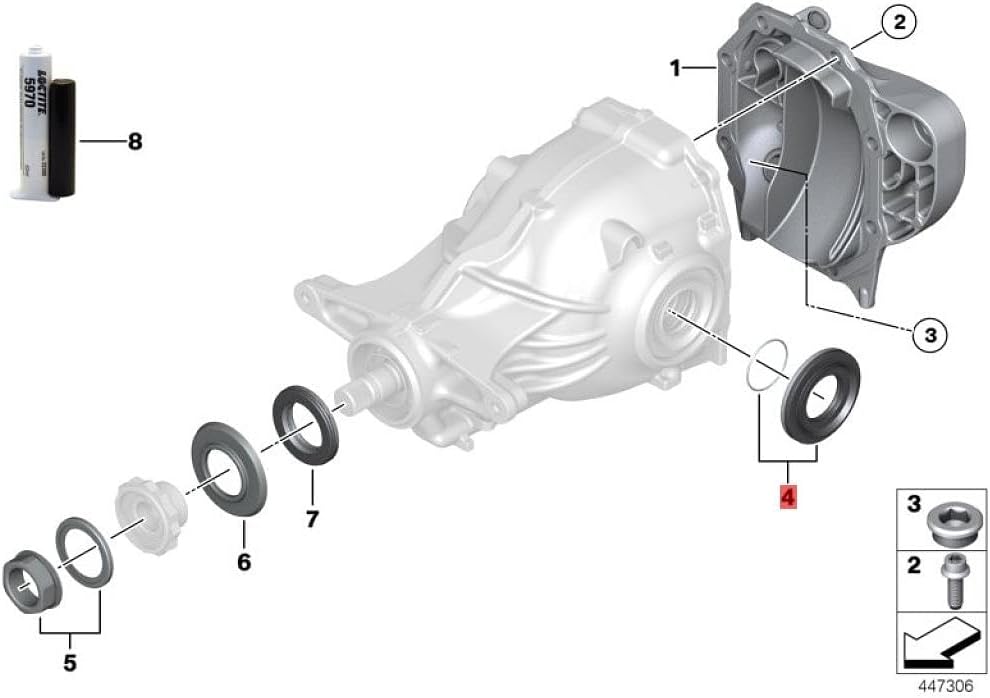 Crankshaft Oil Seal 33107564416 Compatible With BMW 3 Series (E90), X5 (E70)