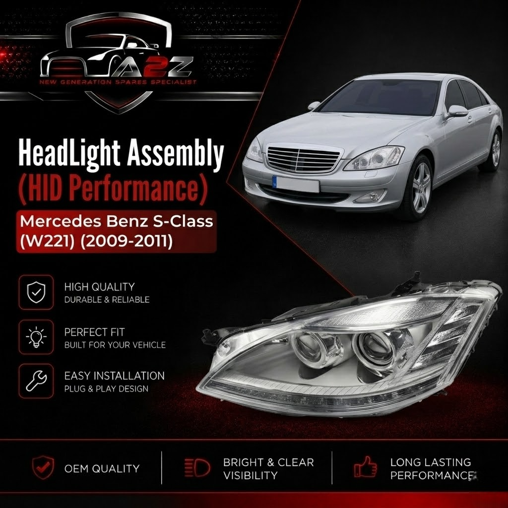 Complete Headlight Assembly (HID Performance) Left A2218200959 & Right A2218201059 A221820095964 Compatible With Mercedes Benz S-Class (W221) (2009-2011) Tag No.131