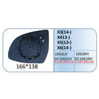 Mirror Glass Compatible With Bmw X3 Mirror Glass X3 F25 2014 X5 F15 2014 X6 F16 2014 X7 G07 2018 Left 1063 LEFT