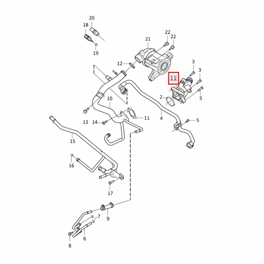 Thermostat housing 31293912 Compatible With VOLVO S60 II (134) Tag No.123