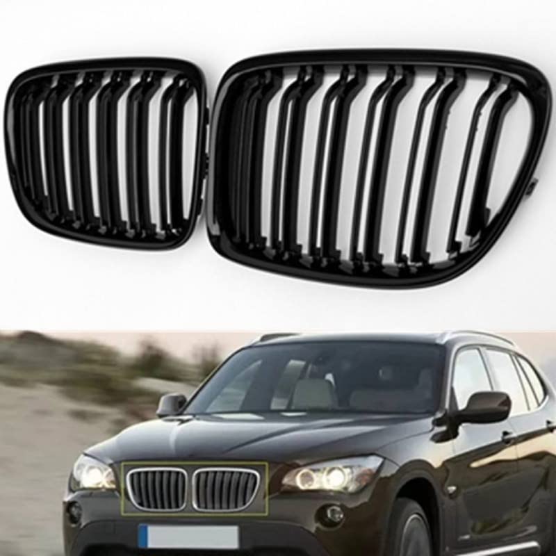 Front Bumper Grill Compatible With Bmw X1 E84 2009-2016 Front Bumper Grill Glossy Black