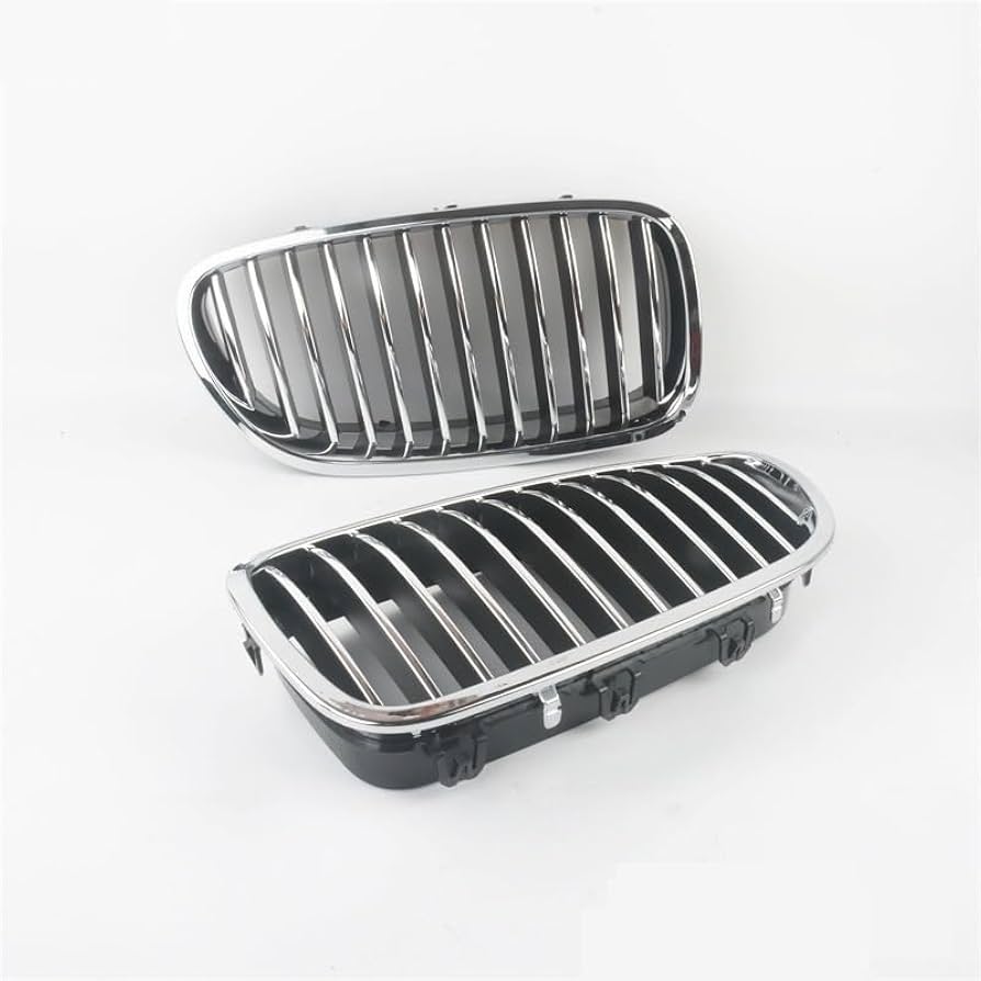 Front Bumper Kidney Grille Full Chrome Set Left 51137336485 & Right 51137336486 Compatible With BMW 5 Series F07 Tag No.116