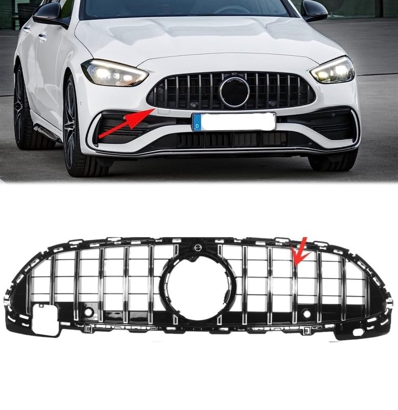 Front Bumper Grill Compatible With Mercedes Benz C Class W206 2022+ Front Bumper Grill W206 Grill Gtr Silver