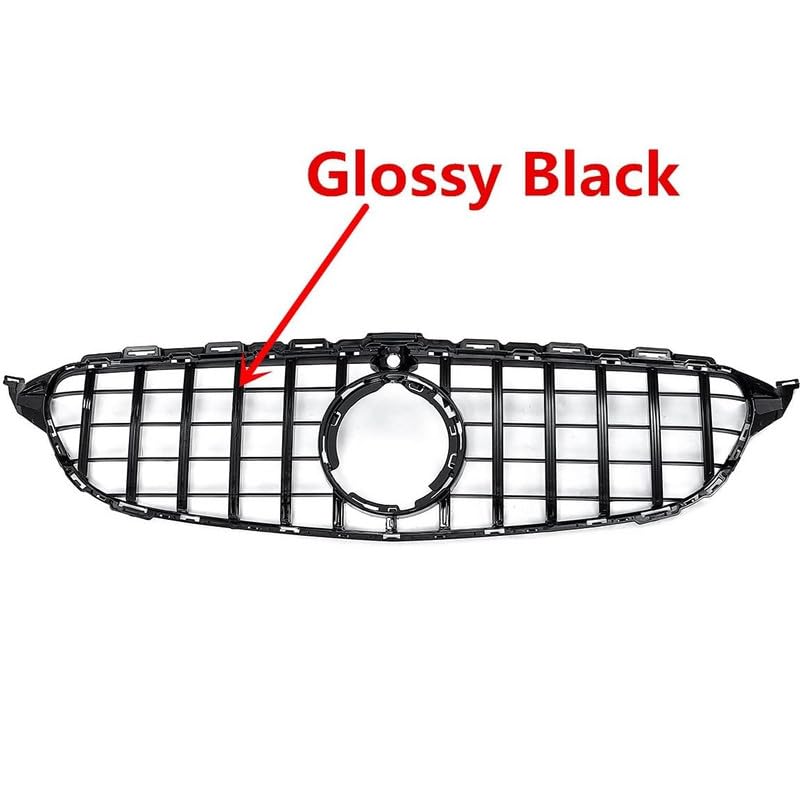 Front Bumper Grill Compatible With Mercedes Benz C Class W205 2019-2022 Front Bumper Grill W205 Grill Gtr Black Lci