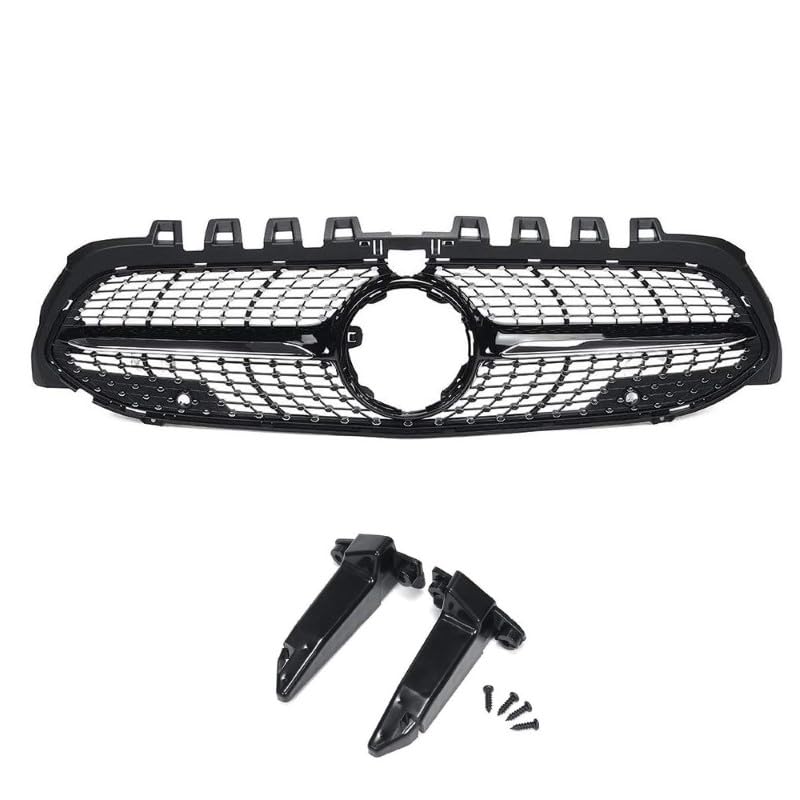 Front Bumper Grill Compatible With Mercedes Benz A Class W177 A250 A200 A45 2019-2023 Front Bumper Grill W177 Grill Diamond Black