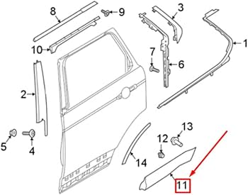 Rear Door Strip Right LR082944 & Left LR082945 Compatible With Land Rover Discovery 5 L462