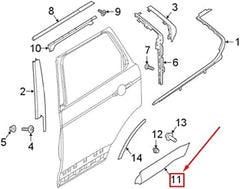 Rear Door Strip Right LR082944 & Left LR082945 Compatible With Land Rover Discovery 5 L462