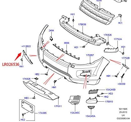Front Wheel Fender Linning Spoiler Right LR026536 Compatible With Land Rover Range Rover Evoque - L538 (2012-2015) Tag No.40