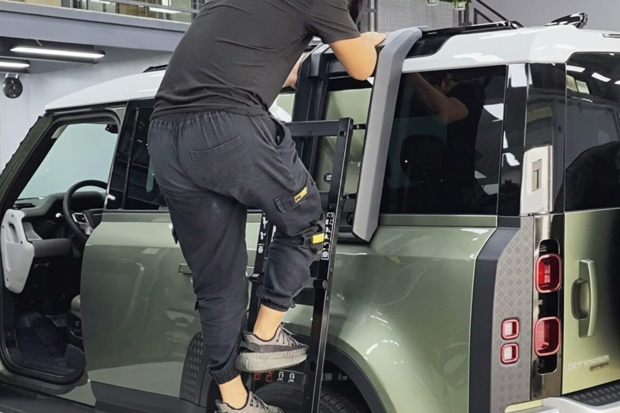 Mat Black Ladder Compatible With Land Rover Defender L633 (2020-24)