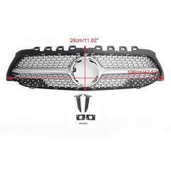 Front Bumper Grill Compatible With Mercedes Benz A Class W177 A250 A200 A45 2019-2023 Front Bumper Grill W177 Grill Diamond Silver