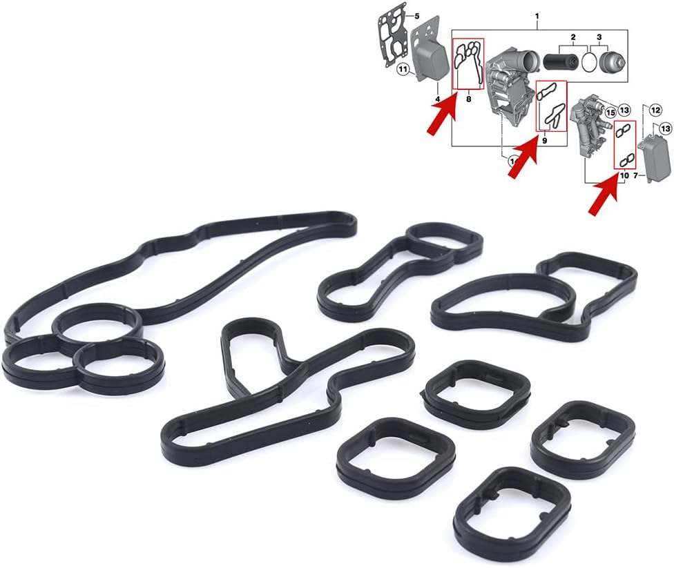 OIL COOLER PACKING 549.303 11428507621 Compatible With BMW 5-SERIES (F10) X5 (F15, F85)