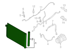 AC Condenser 64536805452 64539219843 Compatible with BMW 5 Series (F10) LCI &  6 Series (F12)