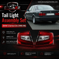 Tail Light Assembly Set (Crystal White) Left 63211384009 & Right 63211384010 & Dickey Light Left 63211384011 & Right 63211384012 Compatible With BMW 5 Series E34 (1995-98)
