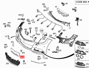 Front Licence Plate Grill A2048172778 2048172778 Compatible With Mercedes Benz C CLASS W204  Tag No.307