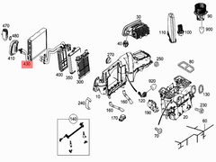 Air Conditioning Evaporator (Cooling Coil) A2048300258 Compatible with MERCEDES BENZ  C-CLASS (W204) & CLS (C218) & E-CLASS (W212) (Engine 651)