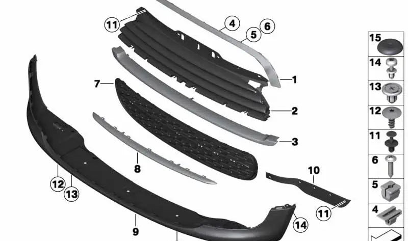 Front Bumper Grille 51117250785 Compatible With Mini Cooper (R55/R56) (2007-2014) Tag No.75