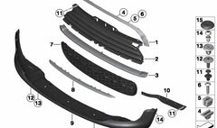 Front Bumper Grille 51117250785 Compatible With Mini Cooper (R55/R56) (2007-2014) Tag No.75