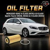 Oil Filter E11HD204 & E11HD57 & A6511800009 & OX153D3 Compatible With MERCEDES-BENZ A-CLASS (W176) & B-CLASS Sports Tourer (W246, W242) & C-CLASS (W204) Tag 47