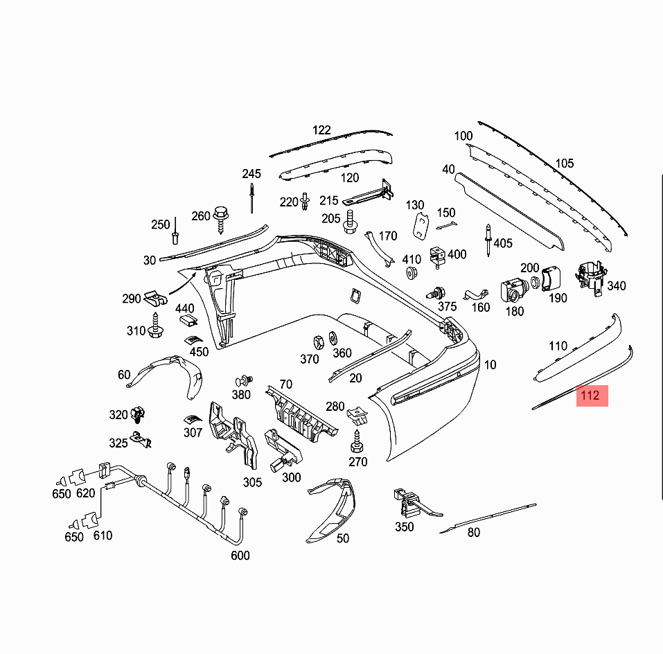 Rear Bumper Chrome Left A2118852721 & Right A2118852821  Compatible With MERCEDES-BENZ E-CLASS (W211) Tag No.141