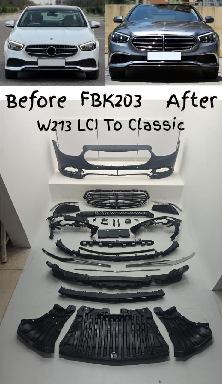 Front Bumper Kit Compatible With Mercedes Benz W213 LCI Upgrade To Mercedes Benz Classic (2021-2024) Tag No. FBK.203 (Shipping Cost Not Included In Price)